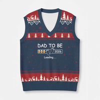 Funny Dad To Be 2026 Loading V-Neck Knit Sweater Vest New Dad Beer Lover - Wonder Print Shop