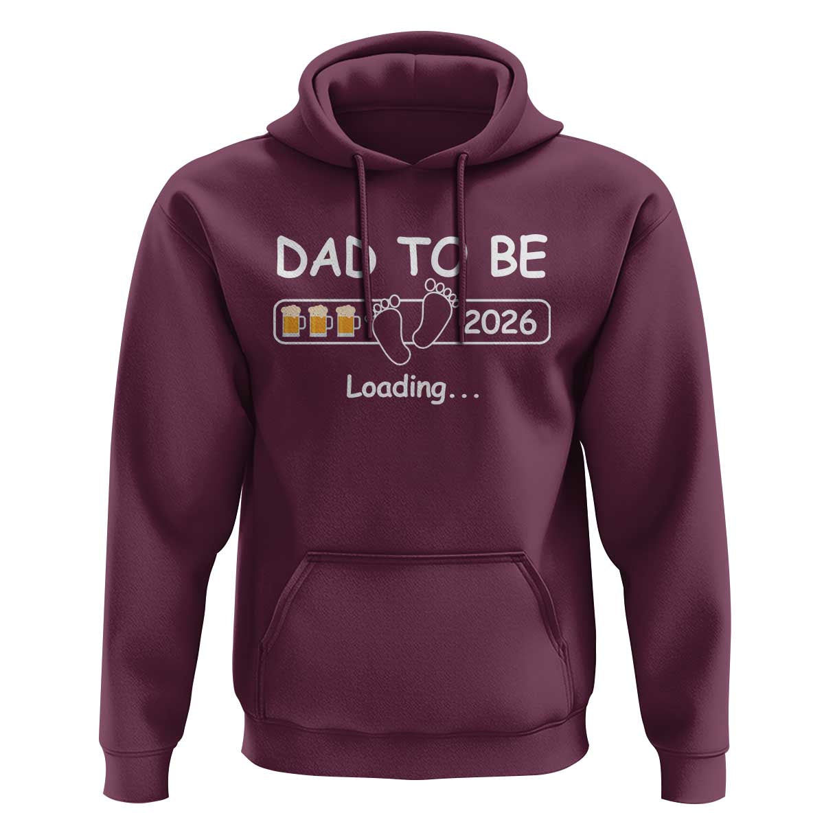 Funny Dad To Be 2026 Loading Hoodie New Dad Beer Lover - Wonder Print Shop