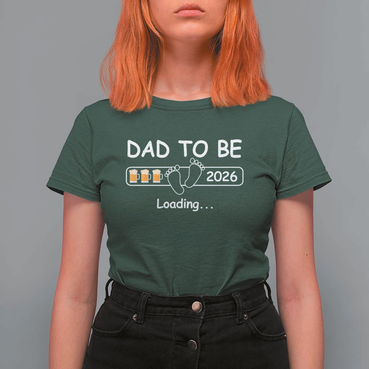 Funny Dad To Be 2026 Loading T Shirt For Women New Dad Beer Lover - Wonder Print Shop