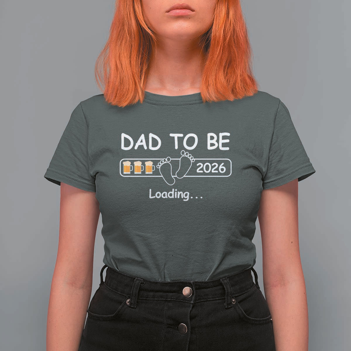 Funny Dad To Be 2026 Loading T Shirt For Women New Dad Beer Lover - Wonder Print Shop