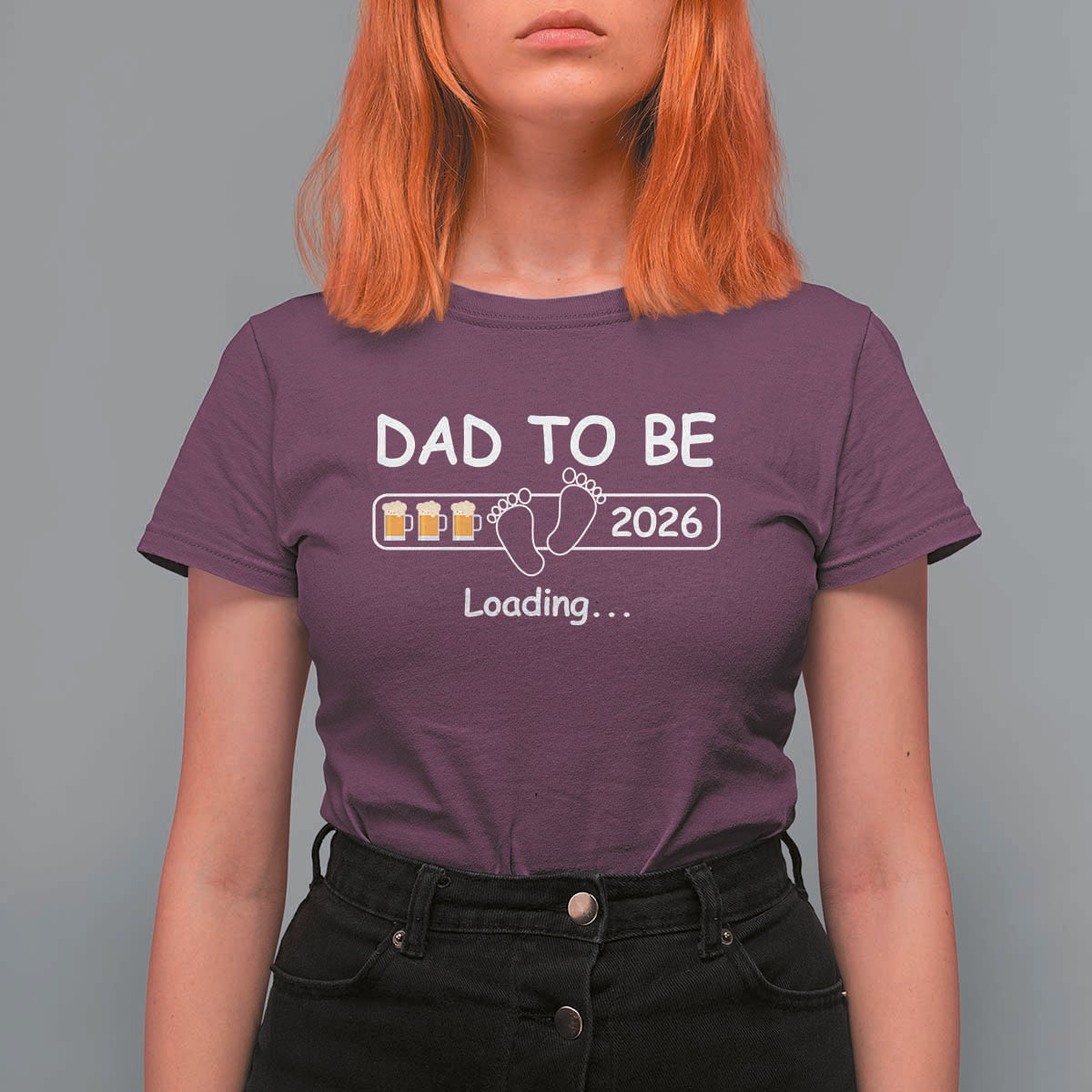 Funny Dad To Be 2026 Loading T Shirt For Women New Dad Beer Lover - Wonder Print Shop
