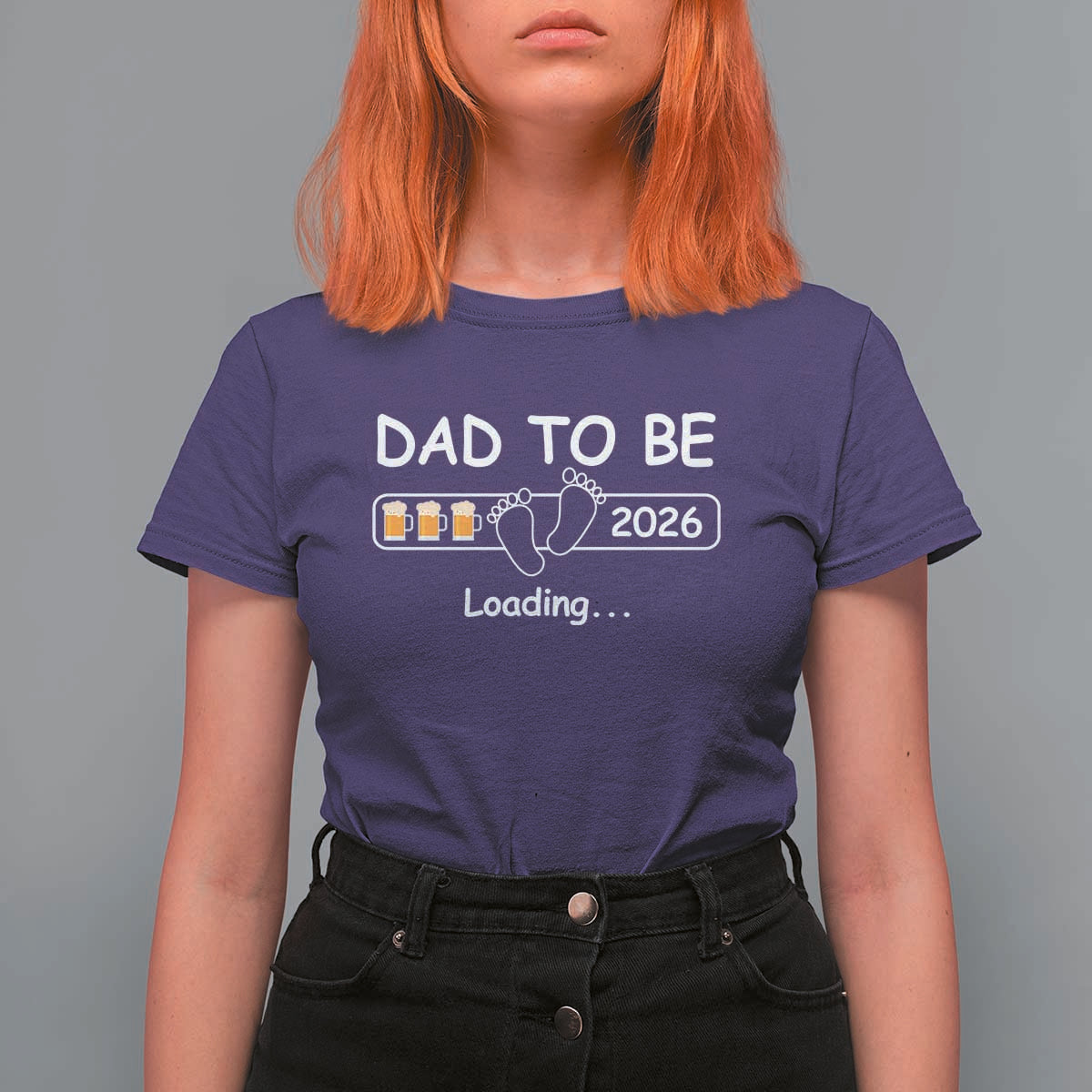 Funny Dad To Be 2026 Loading T Shirt For Women New Dad Beer Lover - Wonder Print Shop