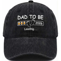 Funny Dad To Be 2026 Loading Washed Cotton Baseball Cap New Dad Beer Lover