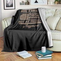 Retired 2026 Not My Problem Anymore Throw Blanket Funny Retirement Vintage American Flag - Wonder Print Shop