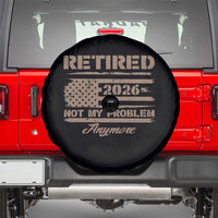 Retired 2026 Not My Problem Anymore Spare Tire Cover Funny Retirement Vintage American Flag - Wonder Print Shop
