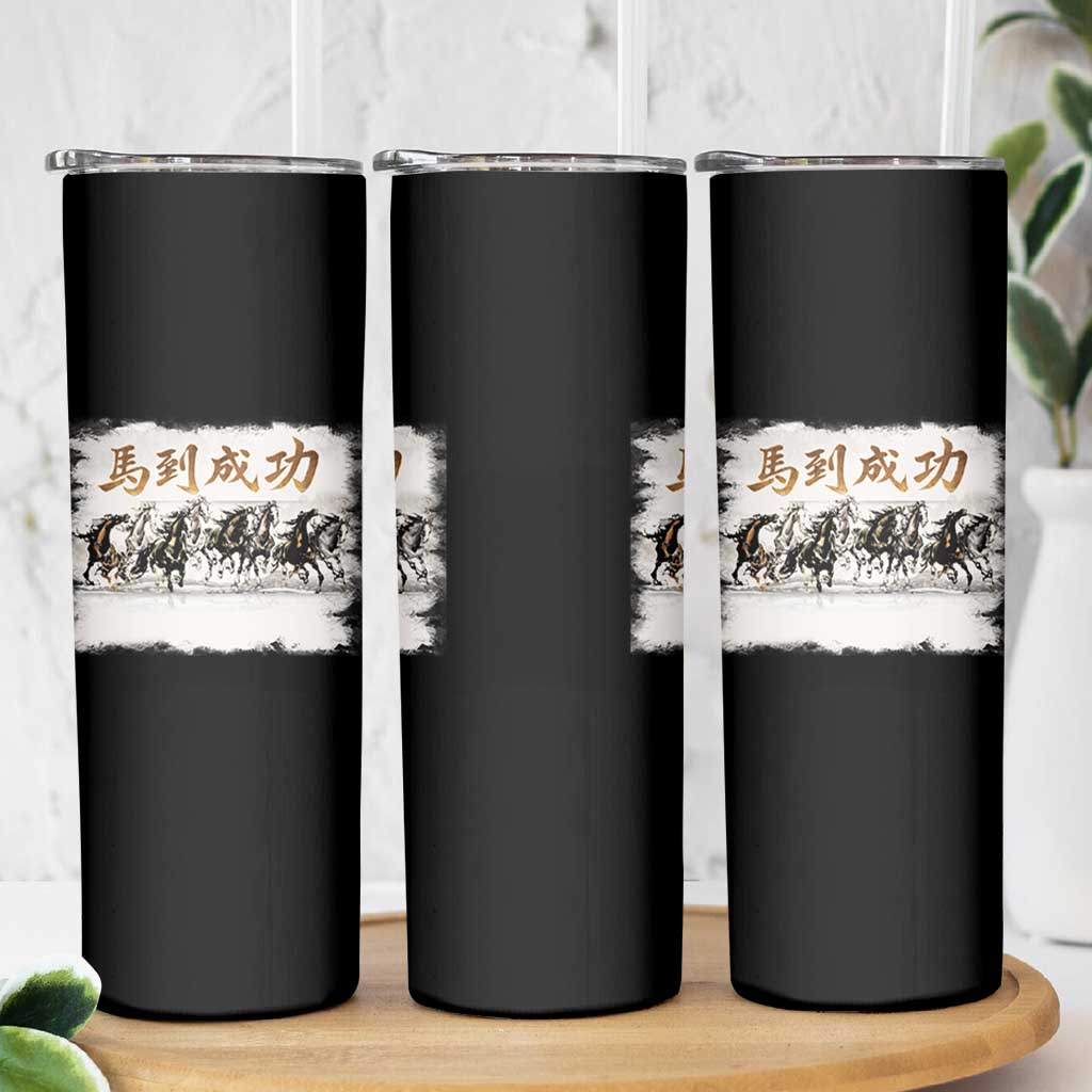 Year of The Horse 2026 Skinny Tumbler Gallop Of The 8 Horses Lunar New Year