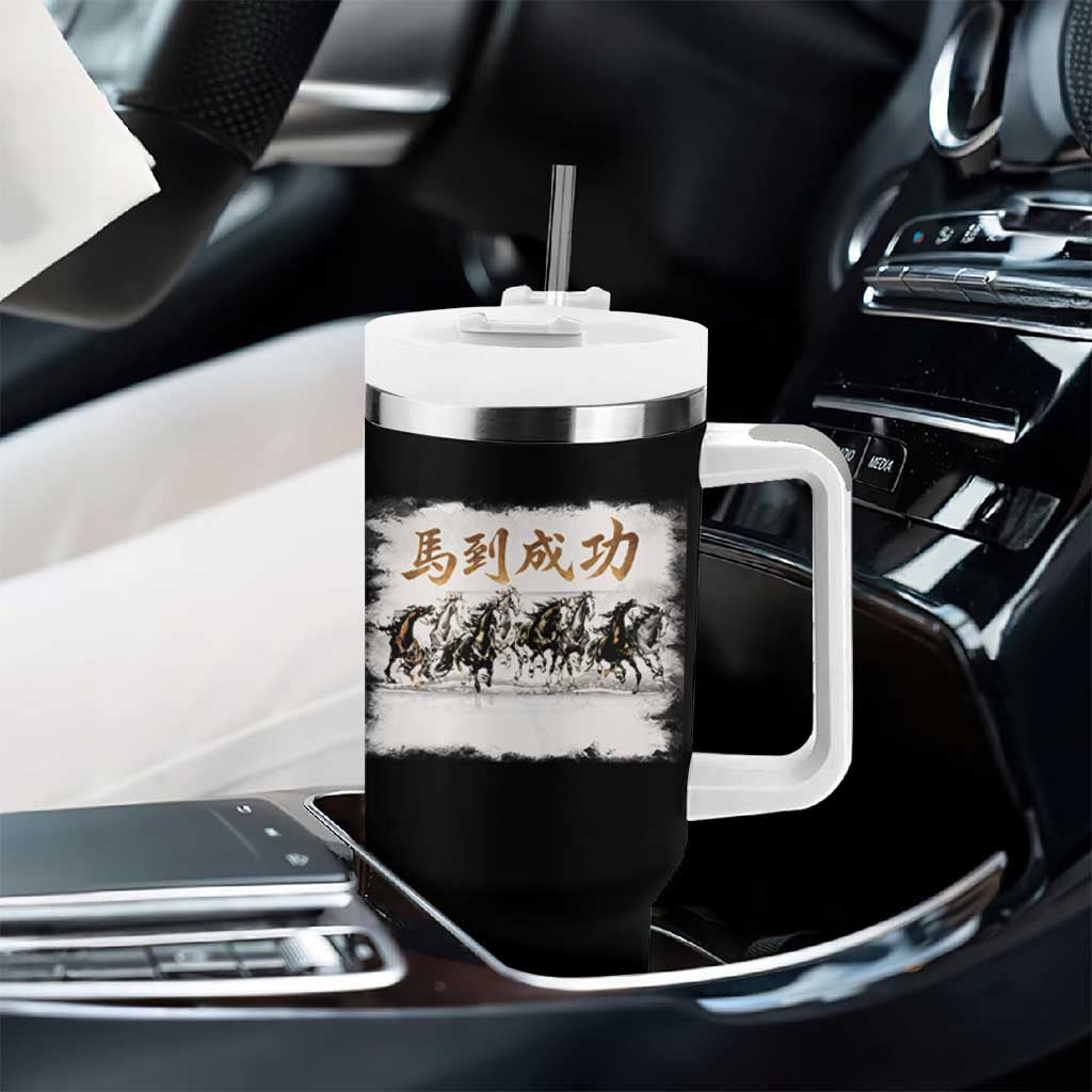 Year of The Horse 2026 Tumbler With Handle Gallop Of The 8 Horses Lunar New Year