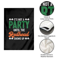 It Is Not A Party Until The Redhead Shows Up Garden Flag Funny Irish St Patricks Day Shamrock