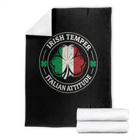 Funny Irish Temper Italian Attitude Throw Blanket Irish Italian Pride Vintage Shamrock