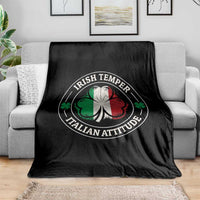 Funny Irish Temper Italian Attitude Throw Blanket Irish Italian Pride Vintage Shamrock
