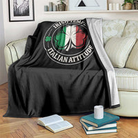 Funny Irish Temper Italian Attitude Throw Blanket Irish Italian Pride Vintage Shamrock