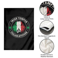 Funny Irish Temper Italian Attitude Garden Flag Irish Italian Pride Vintage Shamrock