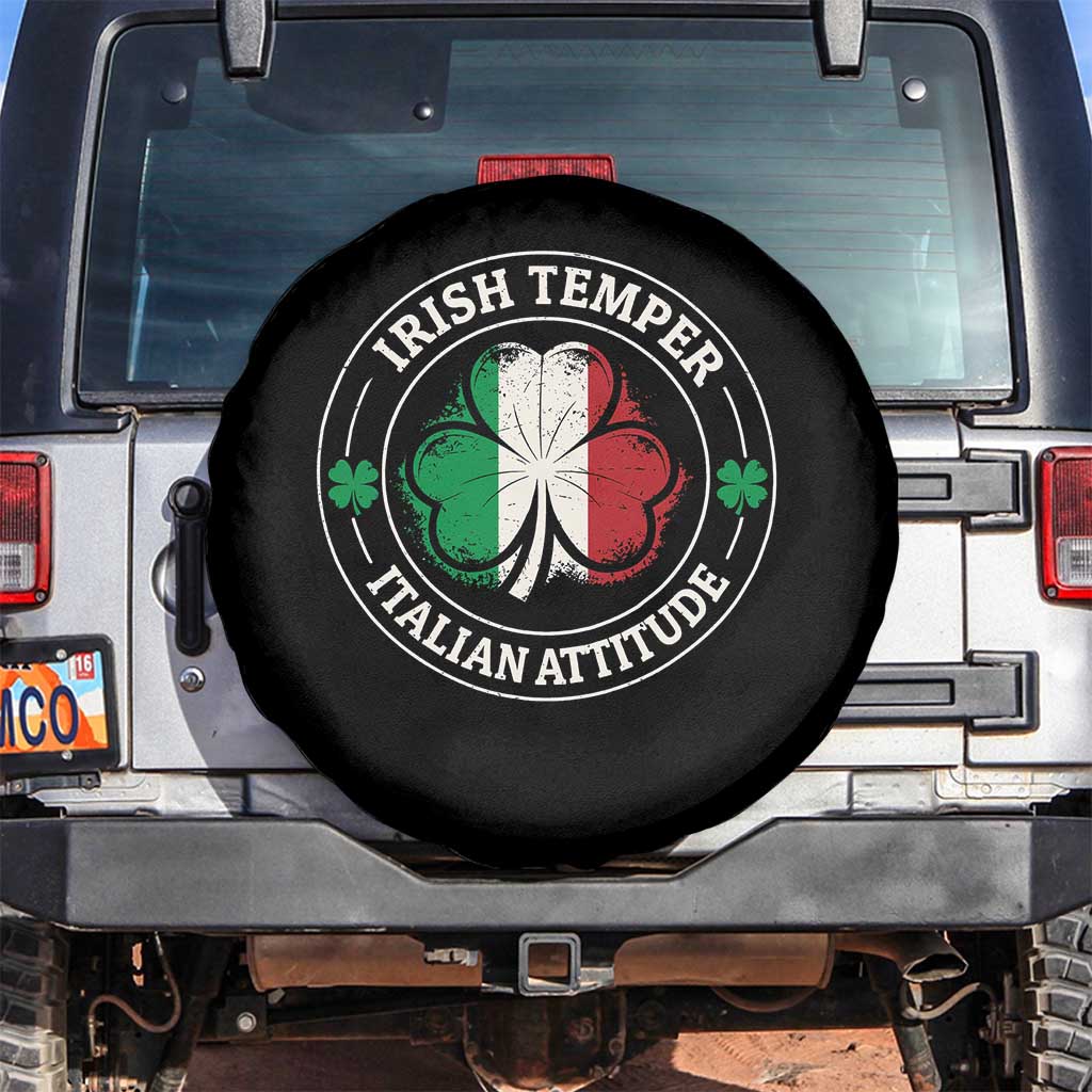 Funny Irish Temper Italian Attitude Spare Tire Cover Irish Italian Pride Vintage Shamrock