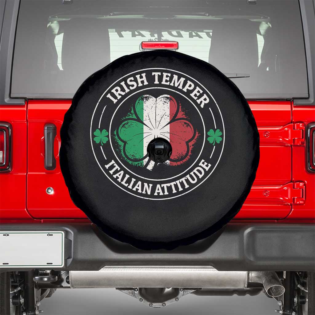 Funny Irish Temper Italian Attitude Spare Tire Cover Irish Italian Pride Vintage Shamrock