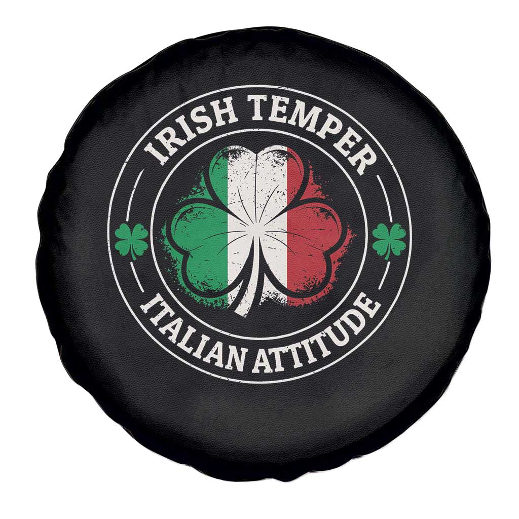 Funny Irish Temper Italian Attitude Spare Tire Cover Irish Italian Pride Vintage Shamrock