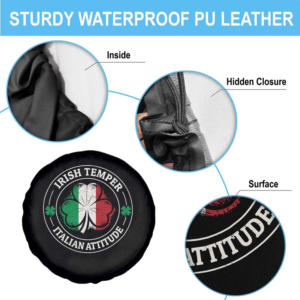 Funny Irish Temper Italian Attitude Spare Tire Cover Irish Italian Pride Vintage Shamrock