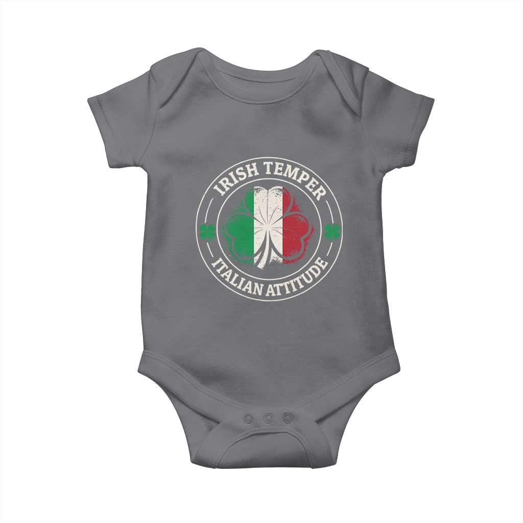 Funny Irish Temper Italian Attitude Baby Onesie Irish Italian Pride Vintage Shamrock