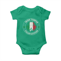 Funny Irish Temper Italian Attitude Baby Onesie Irish Italian Pride Vintage Shamrock