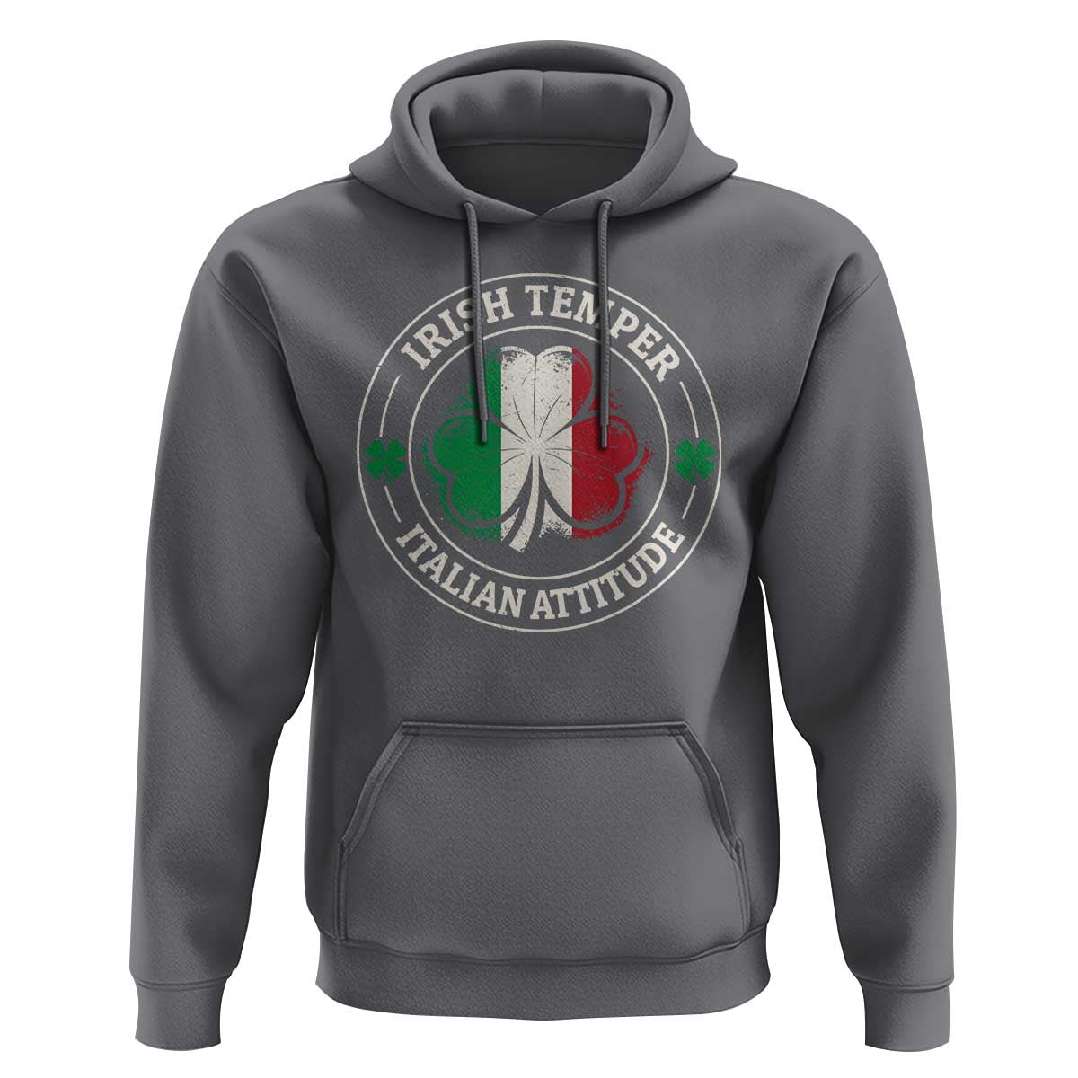 Funny Irish Temper Italian Attitude Hoodie Irish Italian Pride Vintage Shamrock