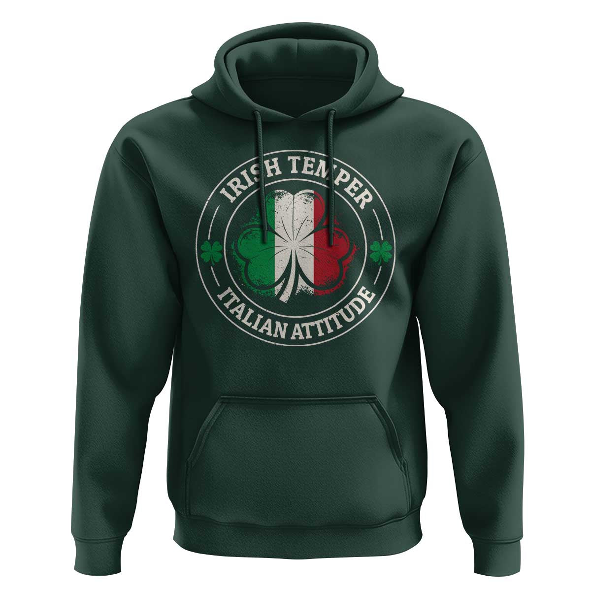 Funny Irish Temper Italian Attitude Hoodie Irish Italian Pride Vintage Shamrock