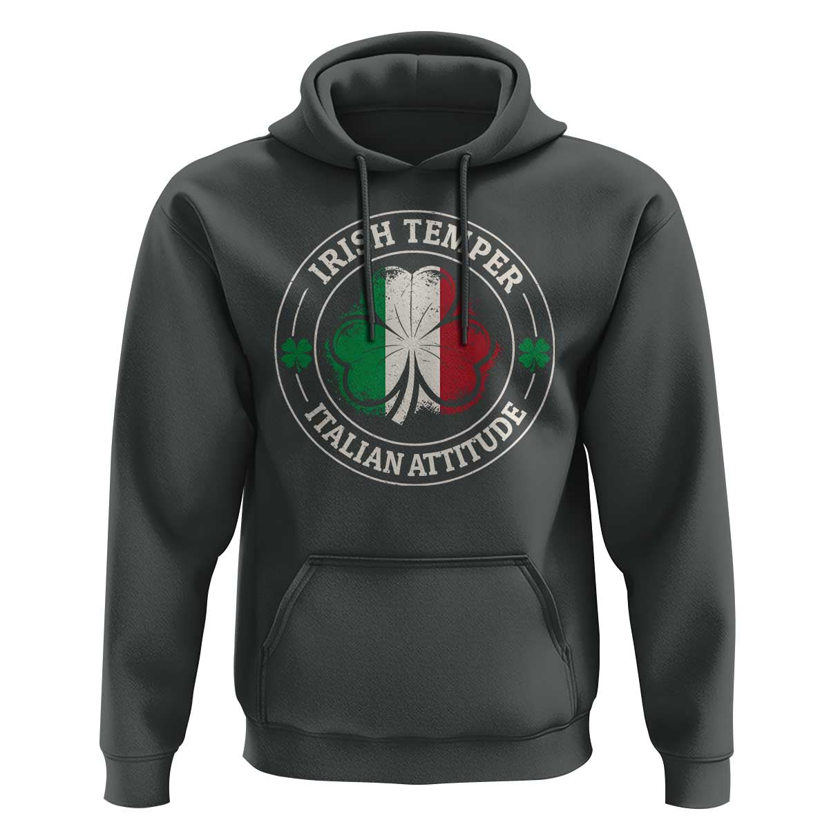 Funny Irish Temper Italian Attitude Hoodie Irish Italian Pride Vintage Shamrock