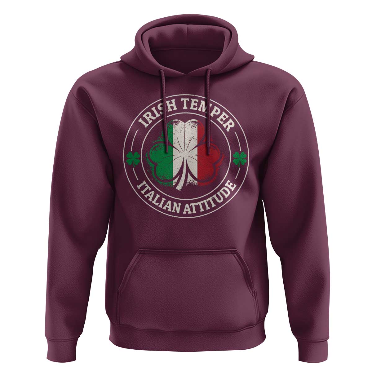 Funny Irish Temper Italian Attitude Hoodie Irish Italian Pride Vintage Shamrock
