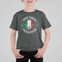 Funny Irish Temper Italian Attitude T Shirt For Kid Irish Italian Pride Vintage Shamrock