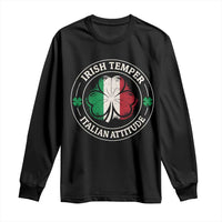 Funny Irish Temper Italian Attitude Long Sleeve Shirt Irish Italian Pride Vintage Shamrock