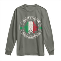 Funny Irish Temper Italian Attitude Long Sleeve Shirt Irish Italian Pride Vintage Shamrock