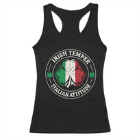 Funny Irish Temper Italian Attitude Racerback Tank Top Irish Italian Pride Vintage Shamrock