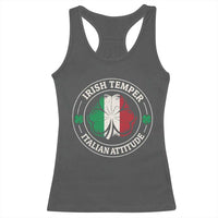 Funny Irish Temper Italian Attitude Racerback Tank Top Irish Italian Pride Vintage Shamrock
