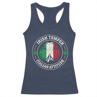 Funny Irish Temper Italian Attitude Racerback Tank Top Irish Italian Pride Vintage Shamrock