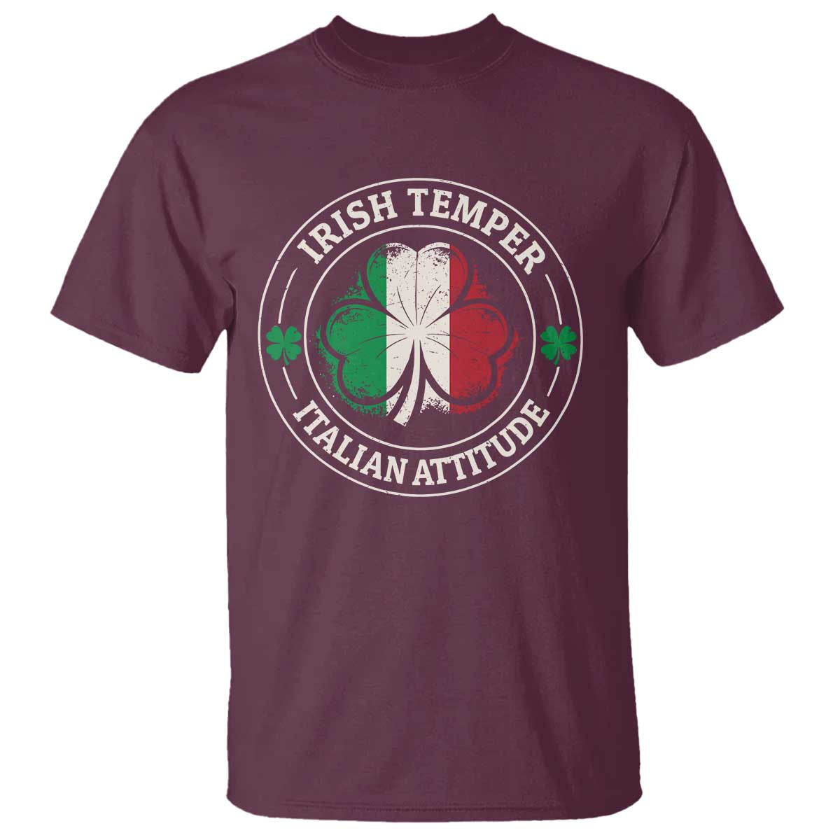 Funny Irish Temper Italian Attitude T Shirt Irish Italian Pride Vintage Shamrock