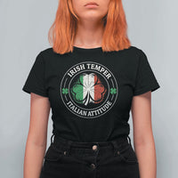 Funny Irish Temper Italian Attitude T Shirt For Women Irish Italian Pride Vintage Shamrock