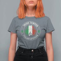 Funny Irish Temper Italian Attitude T Shirt For Women Irish Italian Pride Vintage Shamrock