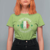 Funny Irish Temper Italian Attitude T Shirt For Women Irish Italian Pride Vintage Shamrock