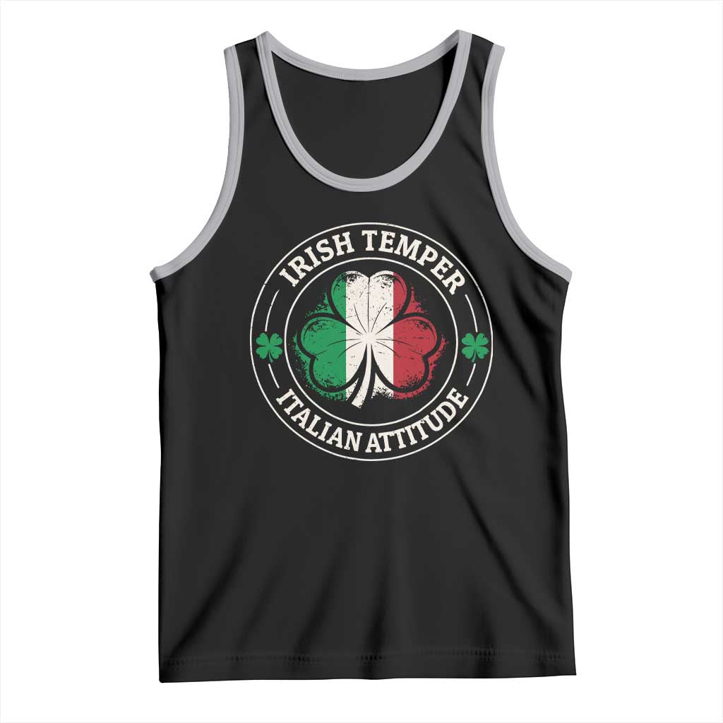 Funny Irish Temper Italian Attitude Tank Top Irish Italian Pride Vintage Shamrock