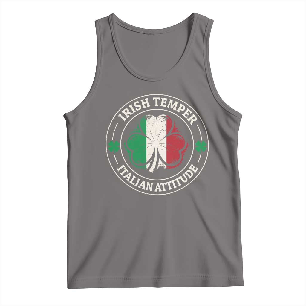 Funny Irish Temper Italian Attitude Tank Top Irish Italian Pride Vintage Shamrock
