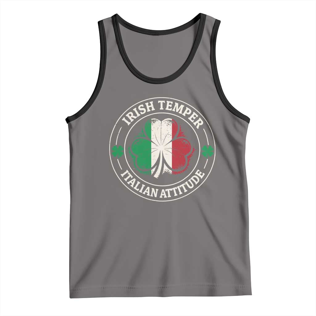 Funny Irish Temper Italian Attitude Tank Top Irish Italian Pride Vintage Shamrock