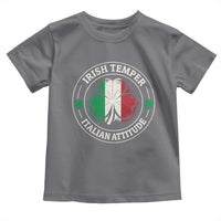 Funny Irish Temper Italian Attitude Toddler T Shirt Irish Italian Pride Vintage Shamrock
