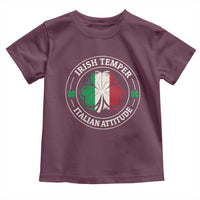 Funny Irish Temper Italian Attitude Toddler T Shirt Irish Italian Pride Vintage Shamrock
