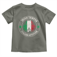 Funny Irish Temper Italian Attitude Toddler T Shirt Irish Italian Pride Vintage Shamrock