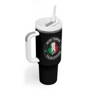 Funny Irish Temper Italian Attitude Tumbler With Handle Irish Italian Pride Vintage Shamrock