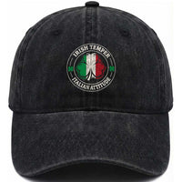 Funny Irish Temper Italian Attitude Washed Cotton Baseball Cap Irish Italian Pride Vintage Shamrock