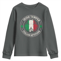 Funny Irish Temper Italian Attitude Youth Sweatshirt Irish Italian Pride Vintage Shamrock