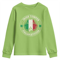Funny Irish Temper Italian Attitude Youth Sweatshirt Irish Italian Pride Vintage Shamrock