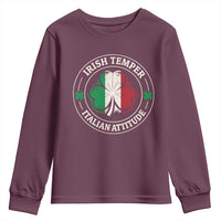 Funny Irish Temper Italian Attitude Youth Sweatshirt Irish Italian Pride Vintage Shamrock