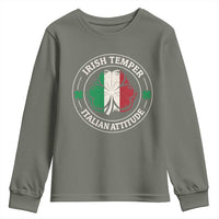 Funny Irish Temper Italian Attitude Youth Sweatshirt Irish Italian Pride Vintage Shamrock