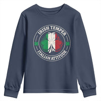 Funny Irish Temper Italian Attitude Youth Sweatshirt Irish Italian Pride Vintage Shamrock