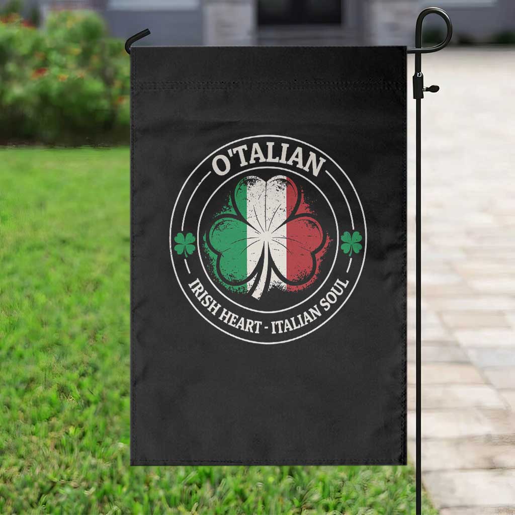 Irish Italian Pride Garden Flag O'Talian Irish Heart Italian Soul St Patricks Day